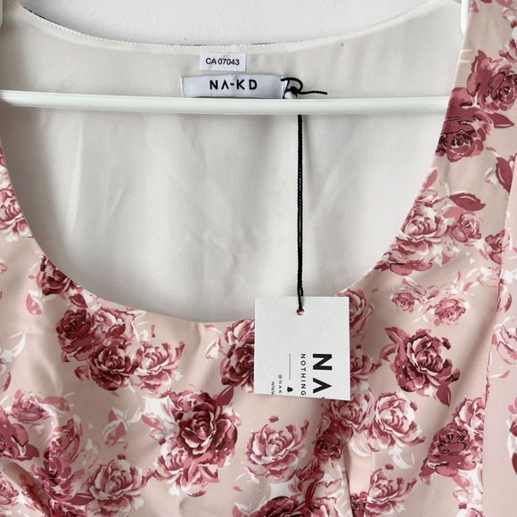 NEW! Puff Sleeve Satin Mini Fit and Flare Dress pink tone, Size EU 36 (US 4) - Picture 13 of 16